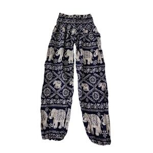 Bangkok Pants Harem Pants Women Medium Blue Boho Hippie Yoga festival ethnic